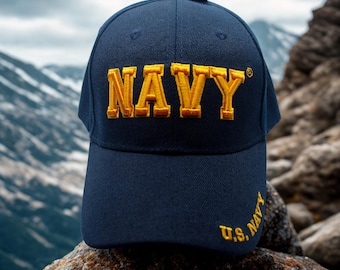アメリカ海軍帽子 - 刺繍入りアメリカ海軍ブラウンキャップ - 海軍退役