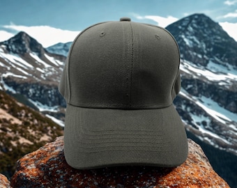 Dark Gray Baseball Cap Unisex, Charcoal Minimal Dad Hat 