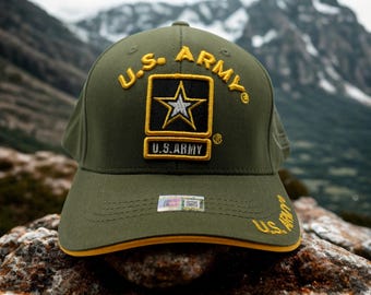 アメリカ陸軍　軍帽 アメリカ陸軍迷彩帽（星刺繍入り）。アメリカ陸軍キャップ、退役軍人