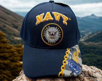 アメリカ海軍エンブレムキャップ。海軍帽。アメリカ海軍刺繍入り帽子