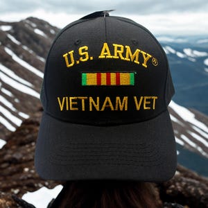 US Army Vietnam Veteran Hat. Army Vietnam War Cap. Military Veteran Baseball Hat. Army Vet Cap. Vietnam Veteran Hat. US Army Vietnam Vet Hat