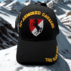 11th Armored Cavalry Regiment Hat. U.S Army 11th Armored Cavalry Black Hat. U.S Army Hat. Officially Licensed US Army 11th Armored Cavalry