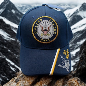 Navy Hat – Officially Licensed U.S. Navy Cap – Embroidered US Navy Blue Baseball Hat – Veteran Gift.  Military Veteran Hat. US Navy Hat