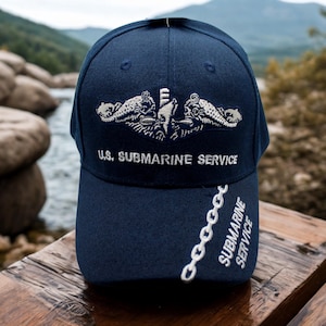 U.S. Submarine Service Hat – Officially Licensed Navy Cap – U.S Navy Submarine Force Baseball Hat. Navy Hat. US Submarine Force Hat. USN Hat