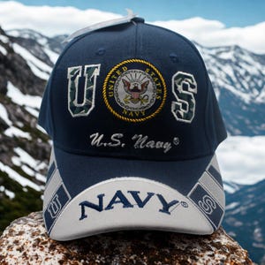 Navy Hat – Officially Licensed U.S. Navy Cap – Embroidered US Navy Blue Baseball Hat – Veteran Gift.  Military Veteran Hat. US Navy Hat