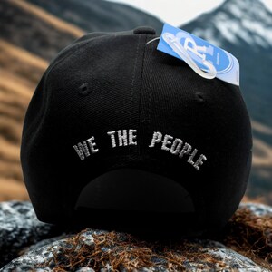 We The People Hat. USA Hat. Patriotic American Flag Black Cap. American Pride Hat. United States of America Embroidered Hat. Veteran Gift image 2