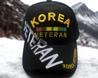 韓国退役軍人黒帽子。朝鮮戦争退役軍人キャップ。退役軍人帽子