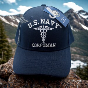 USN Corpsman Hat. U.S. Navy 250th Anniversary Hat. U.S Navy Cap. Embroidered Navy Blue Hat. Official Licensed USN Cap U.S Navy Hat. USN Hat