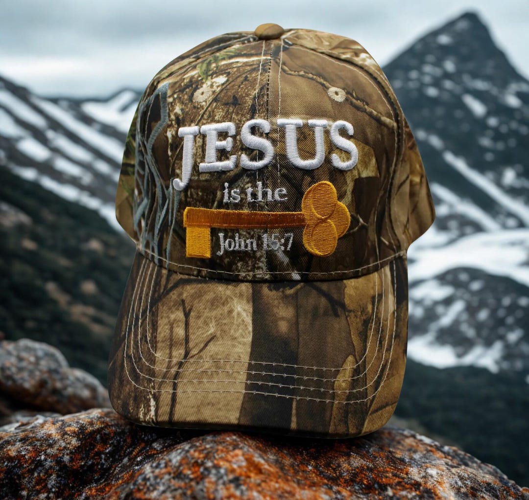 Jesus is the Key Hat β John 15:7 Camo Christian Cap β Religious ...