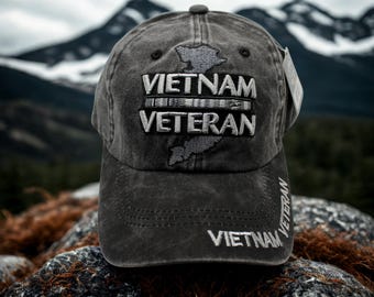ベトナム帰還兵用帽子。ベトナム戦争退役軍人用キャップ。ODグリーンの