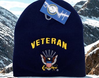 アメリカ海軍公式ブルービーニー。ネイビーイーグルニット帽