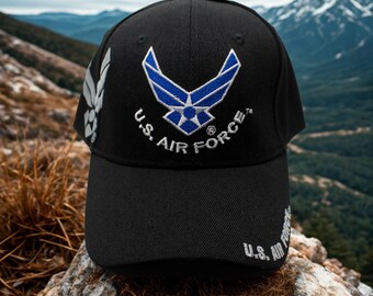 アメリカ空軍の帽子。空軍ロゴ入りキャップ。USAFブルーハット