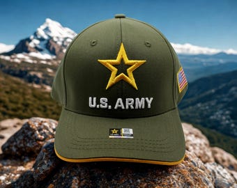 アメリカ陸軍の帽子。刺繍入りのアメリカ陸軍キャップ。お父さんへの