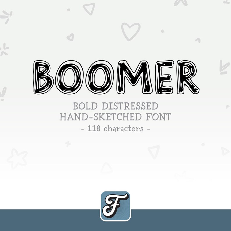BOOMER Font – Otf + Ttf – Hand-sketched Distressed Bold Display for ...