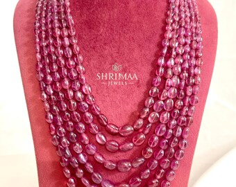 Natürliche Rubin Edelstein Halskette | Statement Luxus Schmuck