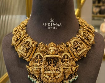 Tirupati Tempel Halskette | 92,5 Silber Brautschmuck gestempelt