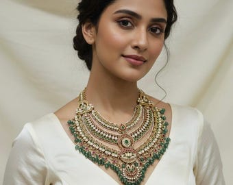 Kundan Necklace | 92.5 Hallmark Pure Silver | Indian Bridal Ethnic Jewelry