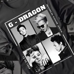 Limited G-Dragon Classic Unisex Tshirt / Vintage G Dragon Graphic Shirt / Kpop BigBang Music Tee / Homage Kpop Idol Shirt / Birthday Gift
