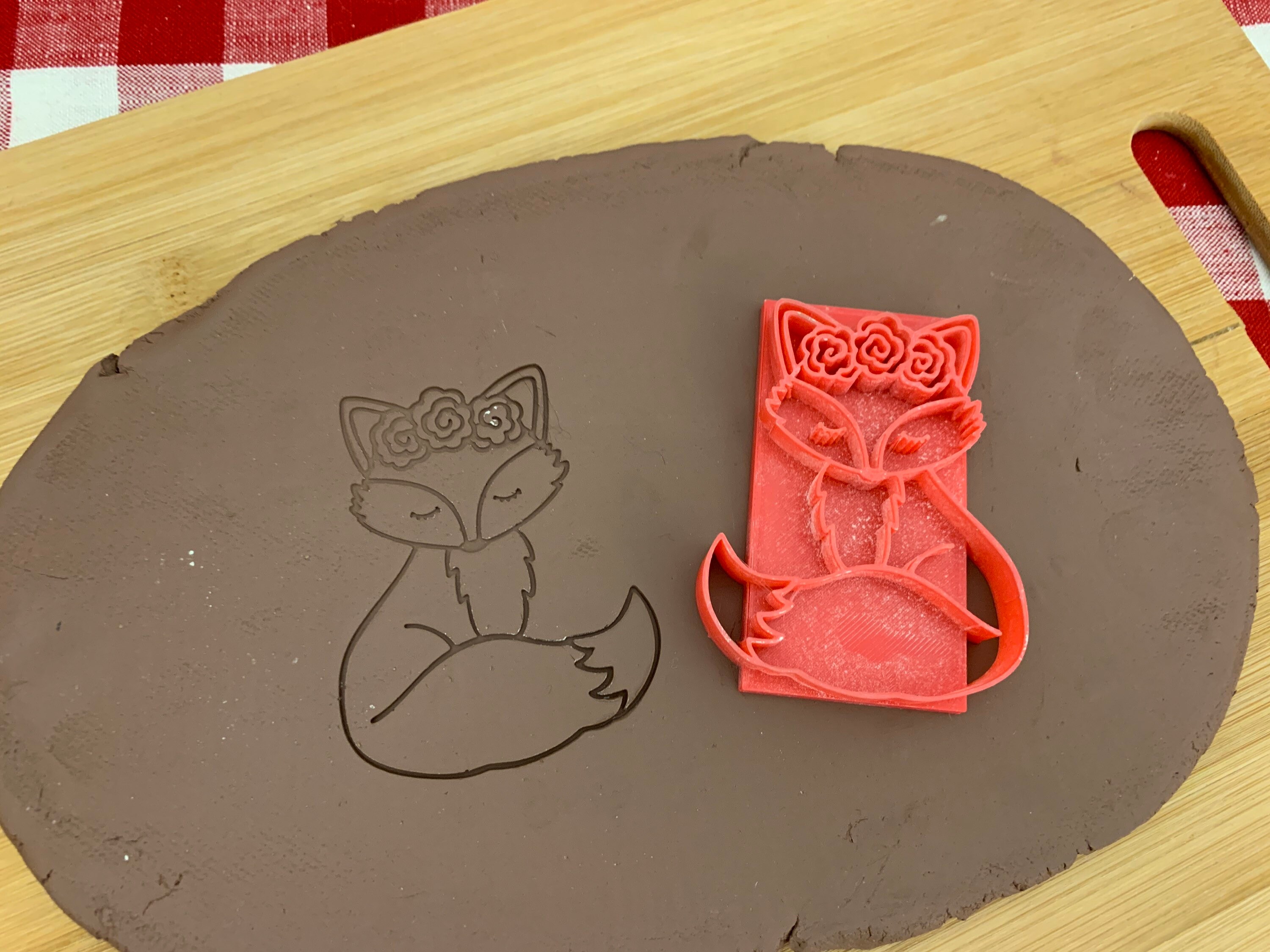 Pottery Stamp Fox Design Fondant Clay Leather Pottery Etsy