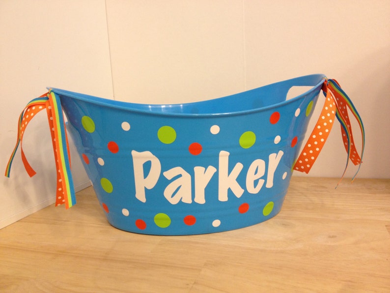 Personalized oval tub Easter basket baby gift basket name Etsy