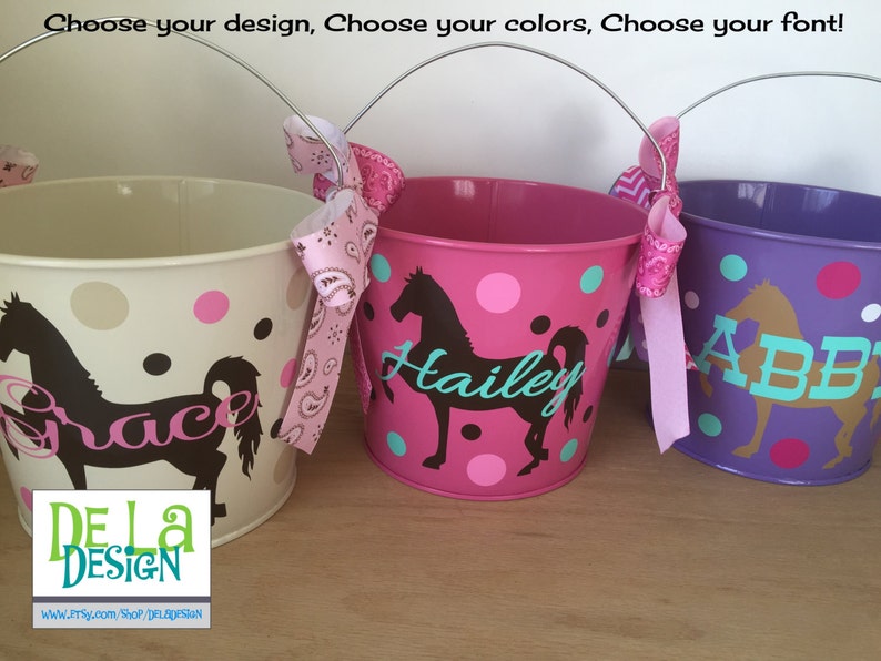 Personalized Easter basket 5 quart metal bucket name or Etsy