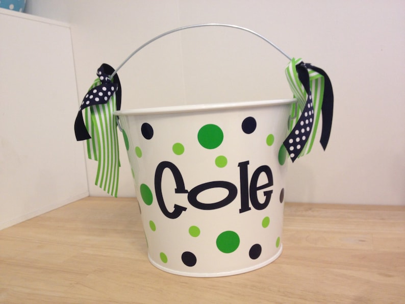 Personalized Easter basket 5 quart metal bucket name or Etsy