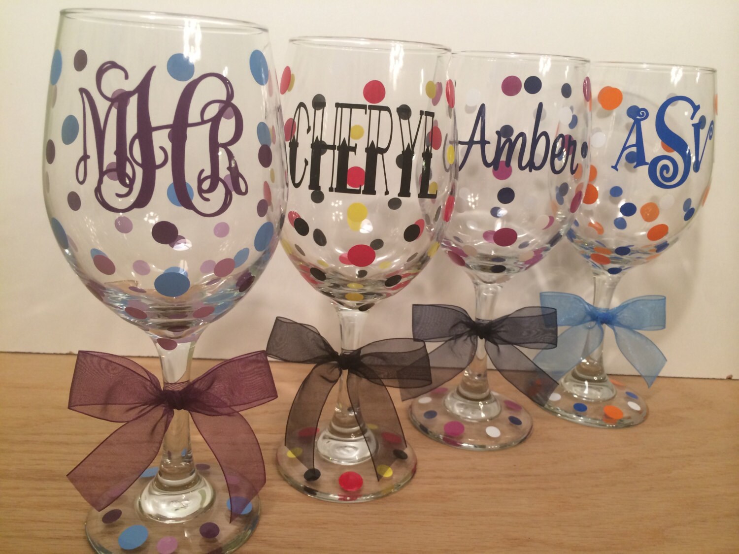 Personalized Wine glass Extra large 20 oz name or monogram Etsy