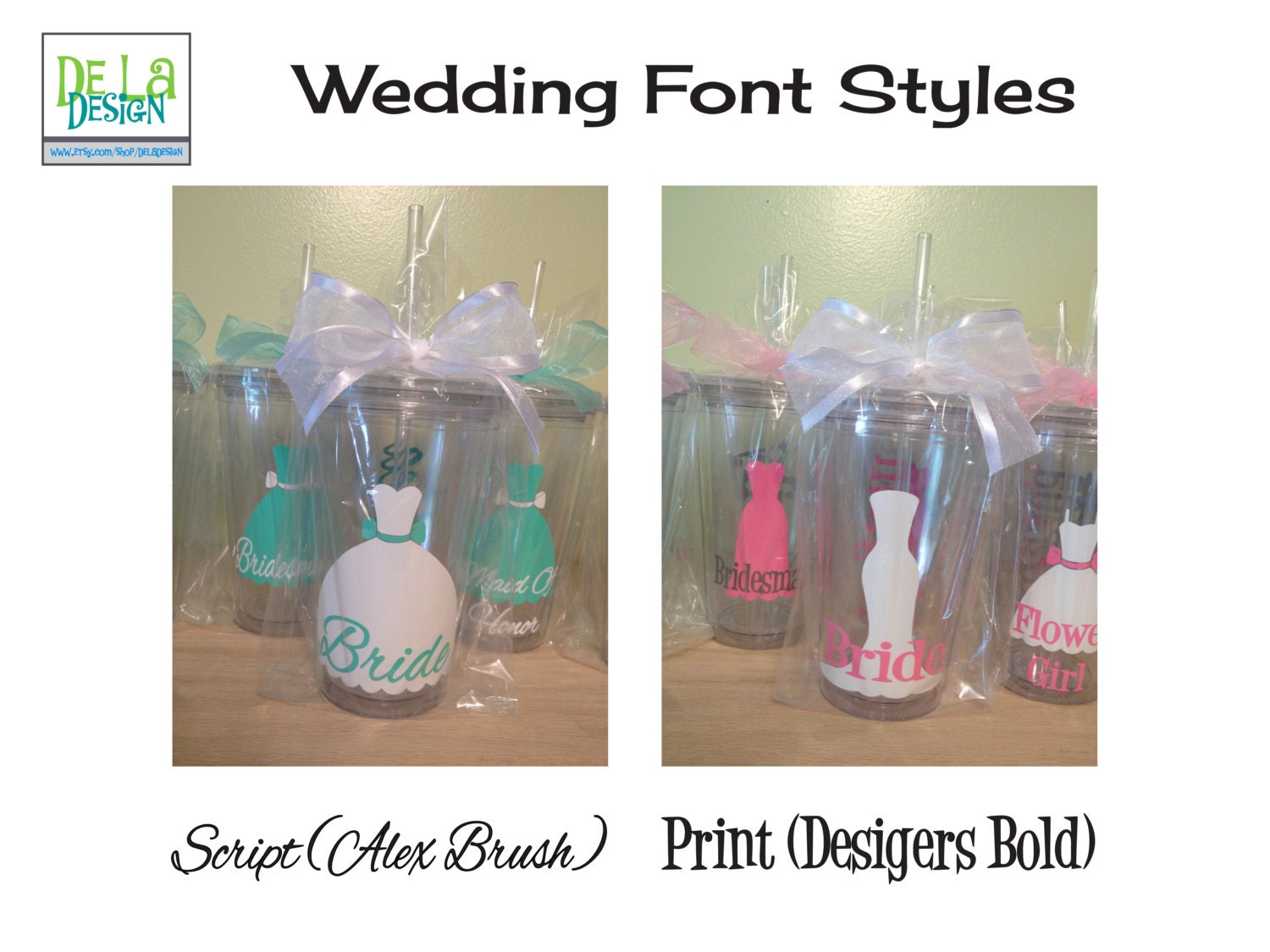 Bridal party gift dress style Personalized drinkware Etsy