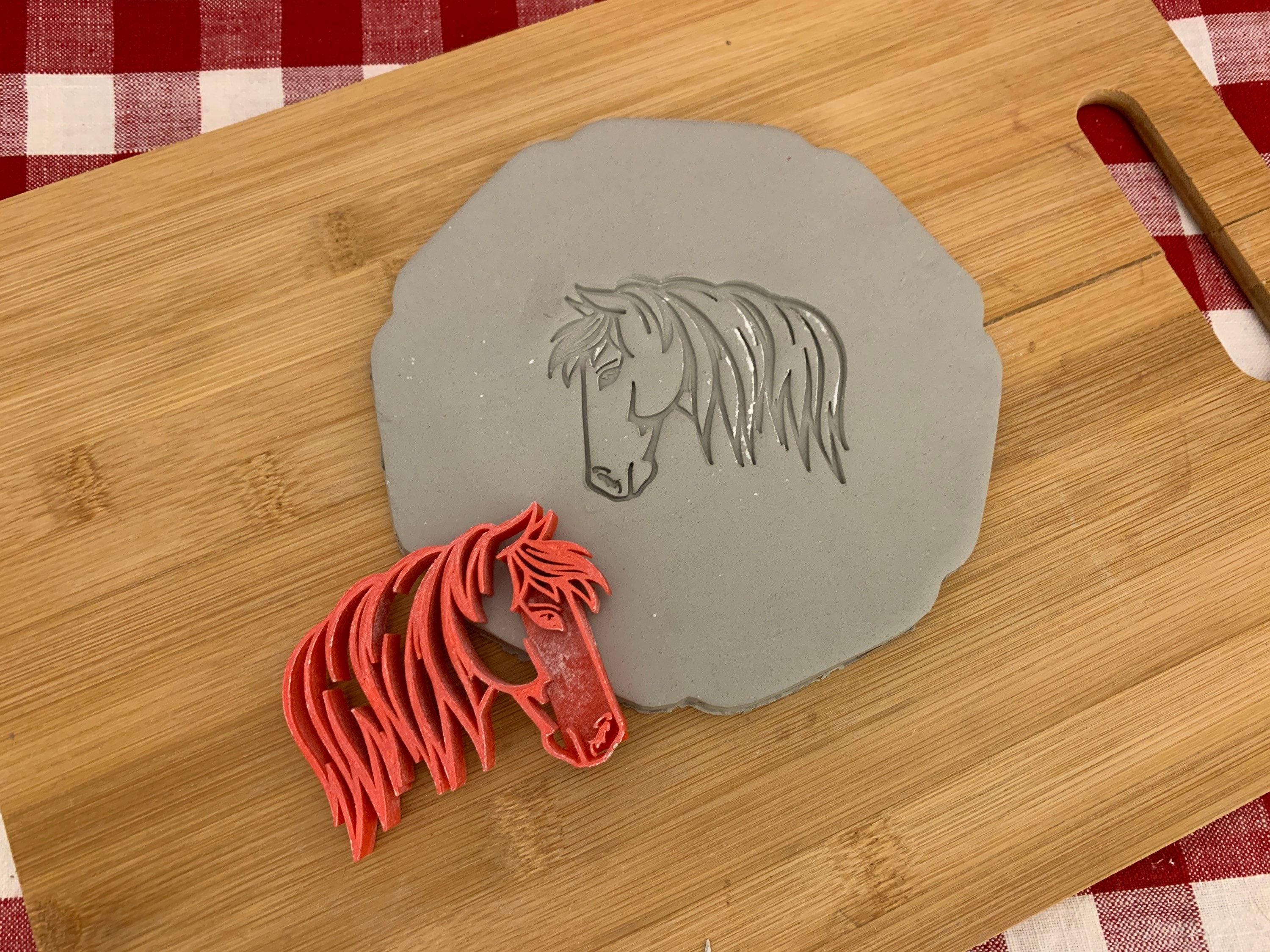 Pottery Stamp Horse design Fondant Cookie Dough Clay Etsy