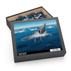 US Navy F-14 Tomcat, The Flyby,  Puzzle (120-252-500 Piece)| based on orignal art by Kurt Frankenberger | Brush With Flight