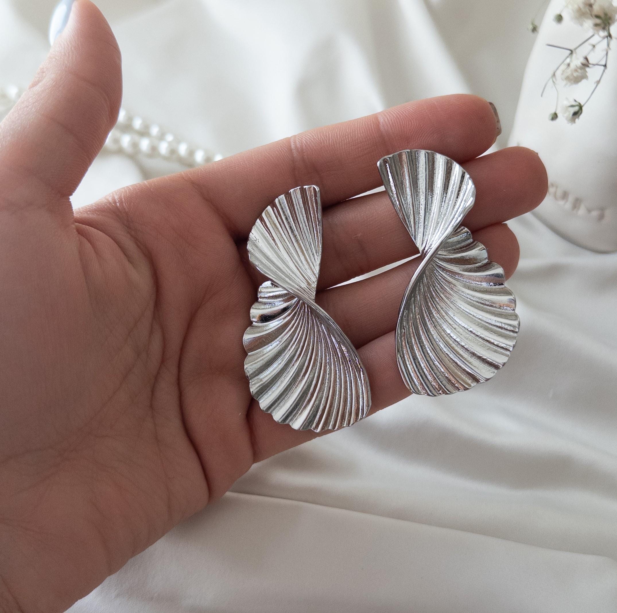 Elli Orecchini a Perno Spirale Geo di Base Giocoso in Argento Sterling