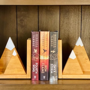 Handcrafted Wooden Mountain Bookends