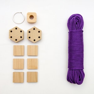 Macrame making kit DIY macrame planter with beads DIY plant hanger kit for beginners Craft gift for adults Easy macrame kit Creative gift
