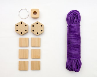 Macrame making kit DIY macrame planter with beads DIY plant hanger kit for beginners Craft gift for adults Easy macrame kit Creative gift