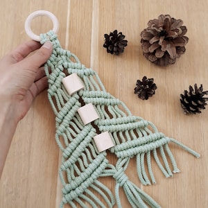 Macrame Christmas tree Mini macrame wall hanging New Year tree Bohemian holiday decor Christmas tree ornament Boho  decorations