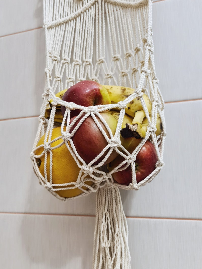 Macrame Fruit Hammock Macrame Hanging Basket Hanging Vegetable Etsy