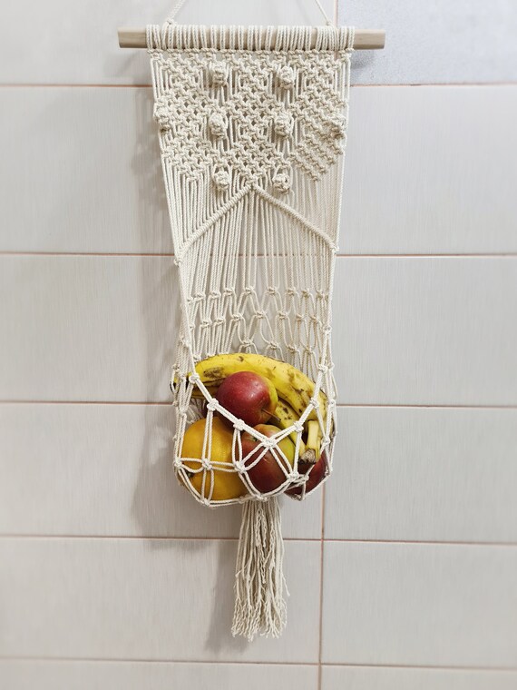 Macrame Fruit Hammock Macrame Hanging Basket Hanging Vegetable Etsy