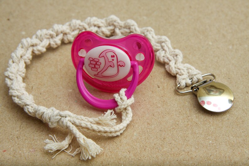 Pacifier strap Soothie pacifier clip Macrame binky clip Rope Etsy