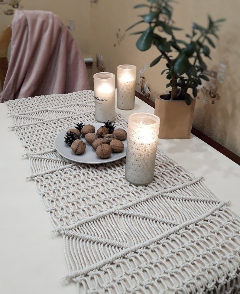 Macrame Table Runner Wedding Table Decor Boho Wedding Rustic Etsy