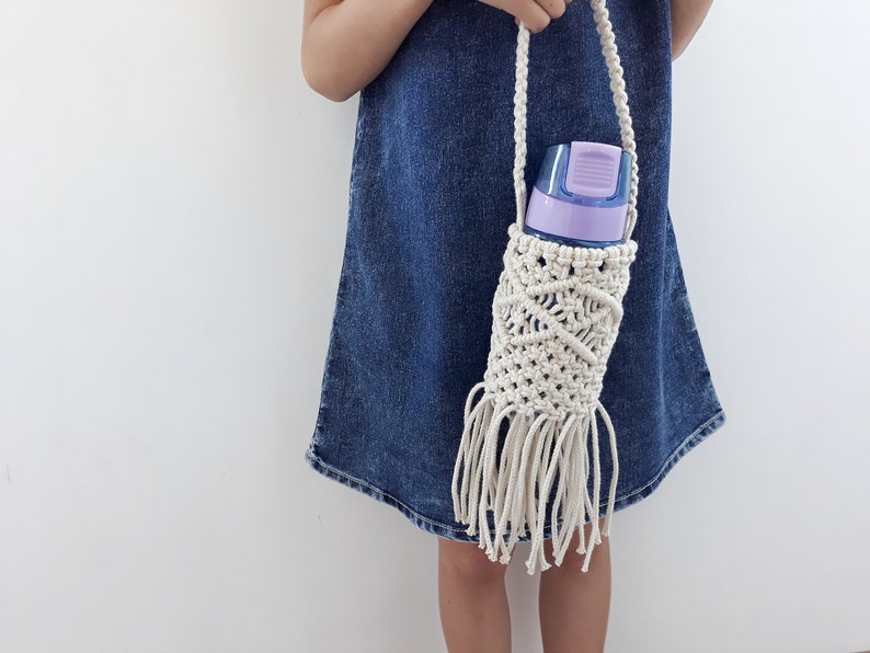 Macrame Water Bottle Bag Rope Drink Holder Eco Friendly Etsy