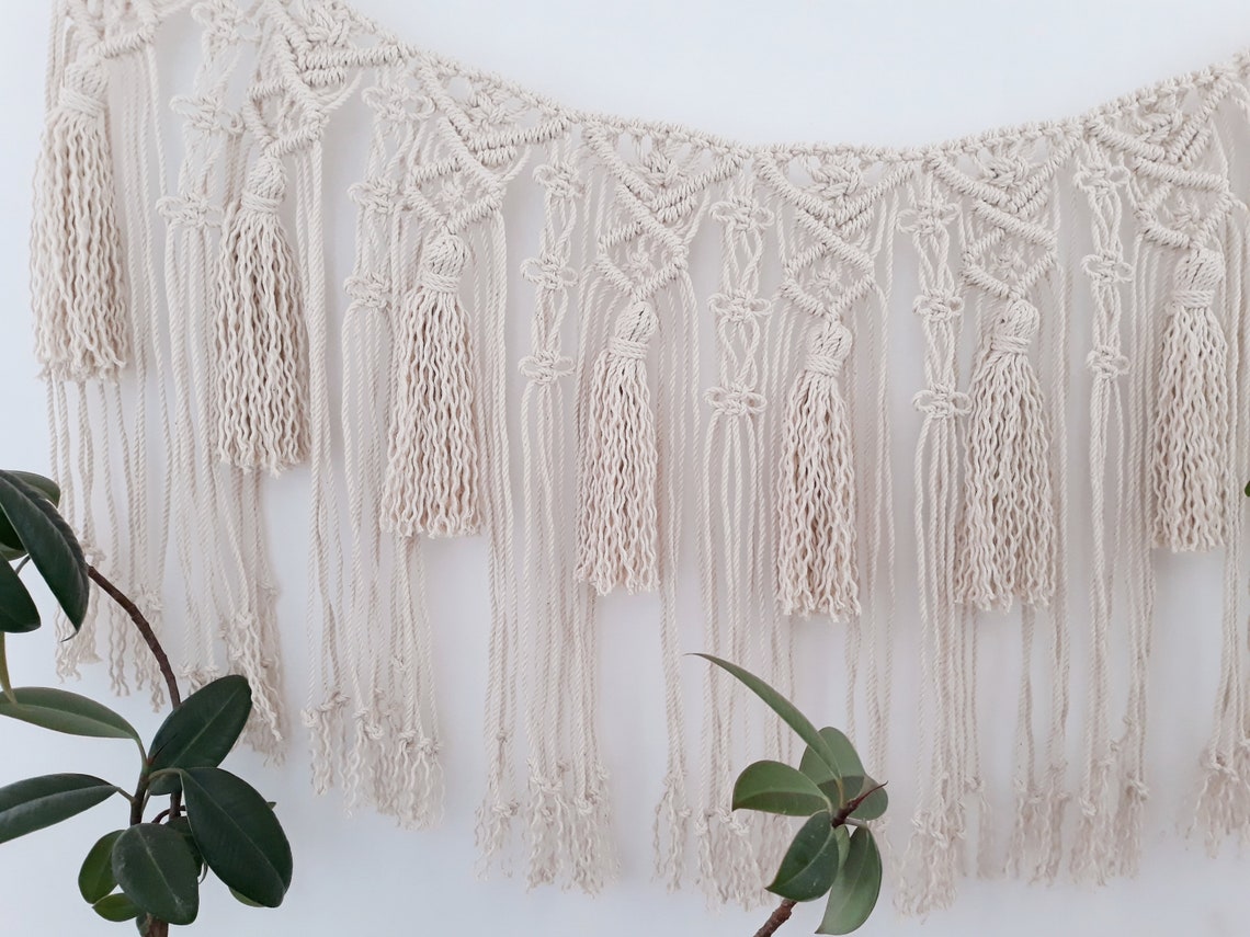Macrame garland Macrame wall hanging Nursery wall decor Boho Etsy
