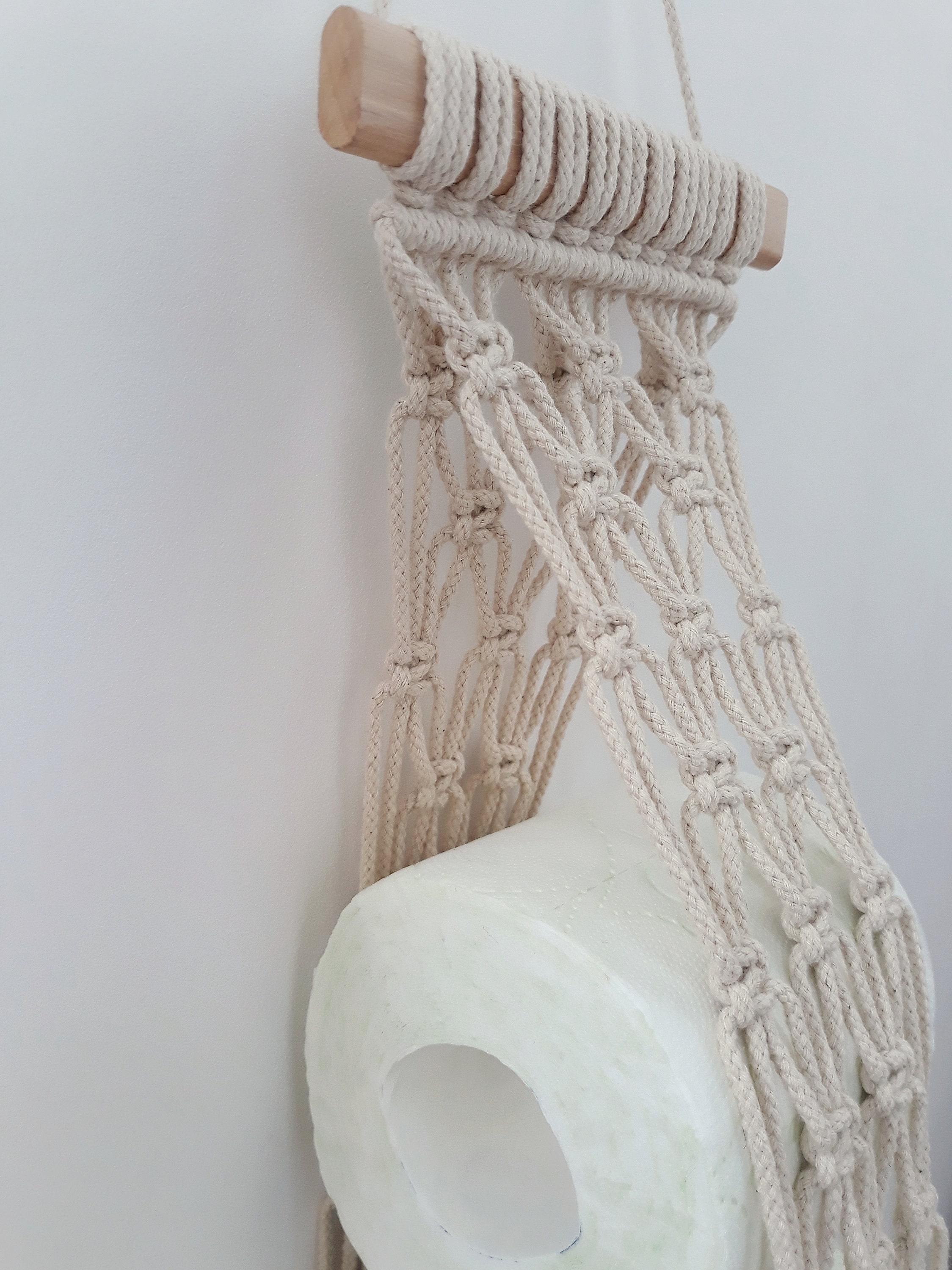 Laxreheye Boho Toilettenpapierhalter – Aus Holz, Wandhalterung, Rustikales Design
