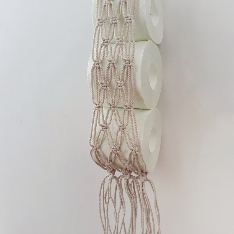 Macrame toilet tissue holder Boho roll holder Toilet paper Etsy