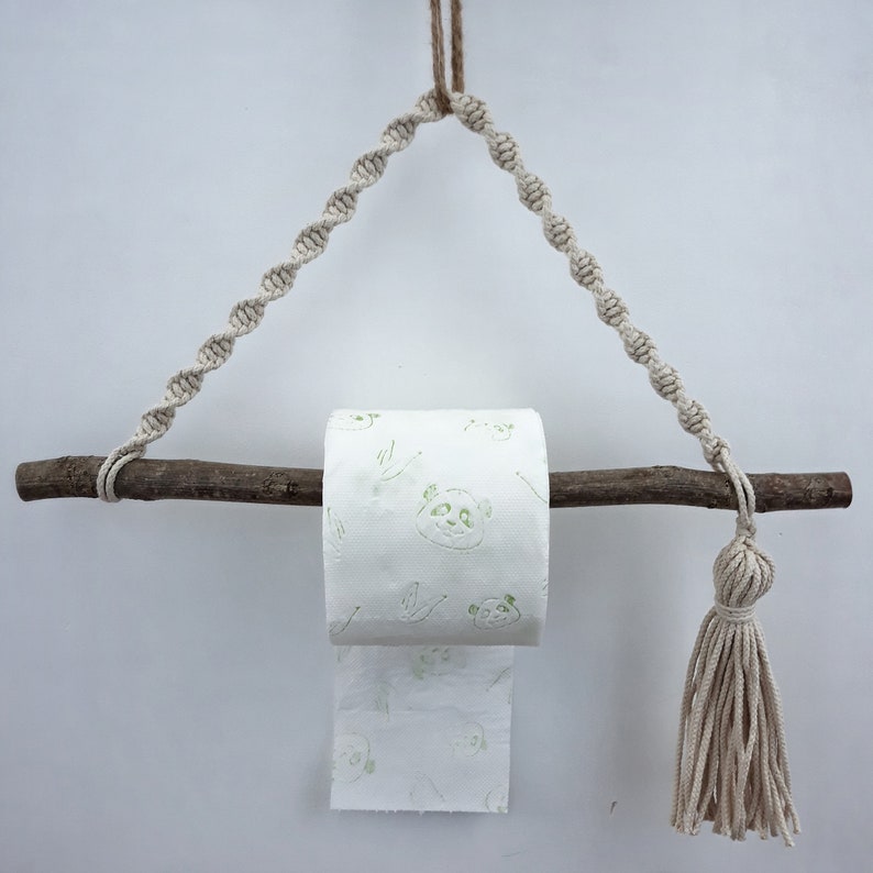 Macrame Roll Holder Paper Towel Holder Rope Toilet Paper / Etsy