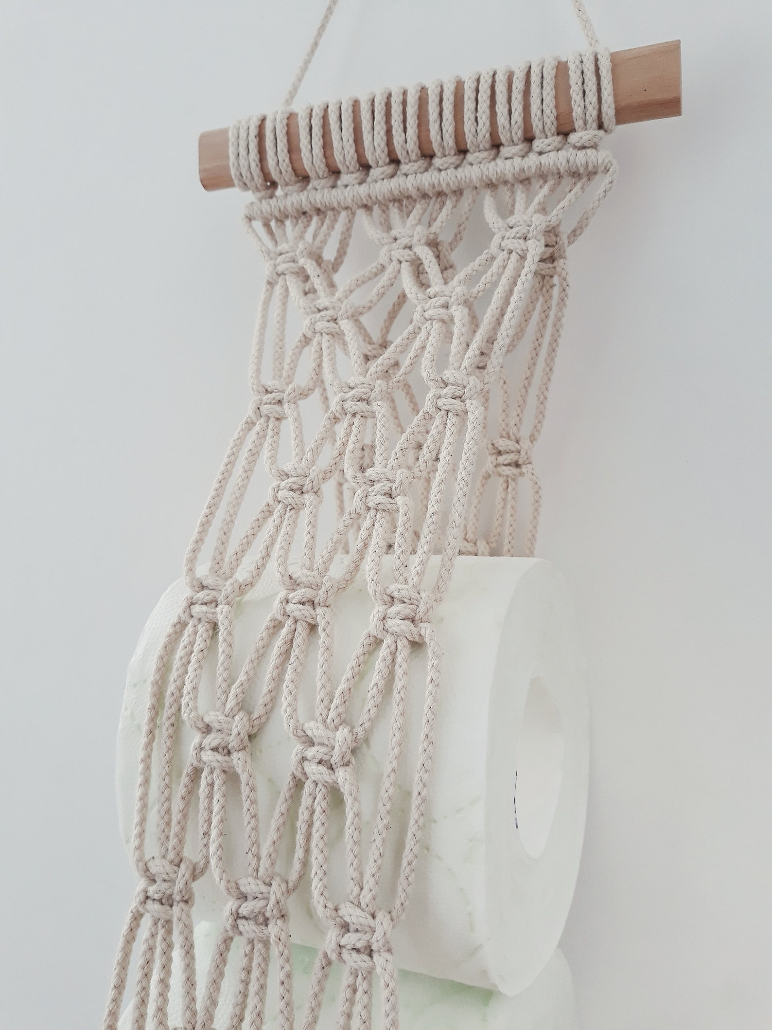 Macrame toilet tissue holder Boho roll holder Toilet paper Etsy