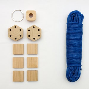 DIY macrame kit Blue beaded plant holder DIY craft kit for adult Simple DIY macrame Diy gift ideas Macrame gift set Making macrame planter