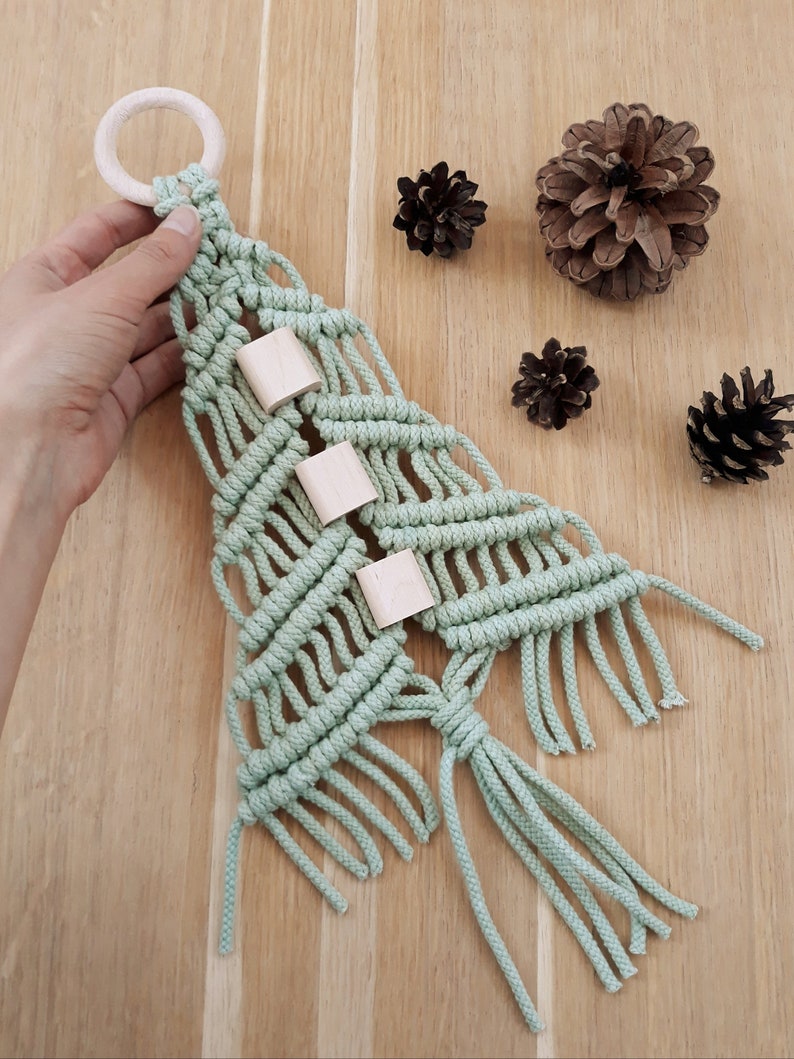 Macrame Christmas tree Mini macrame wall hanging New Year tree Etsy