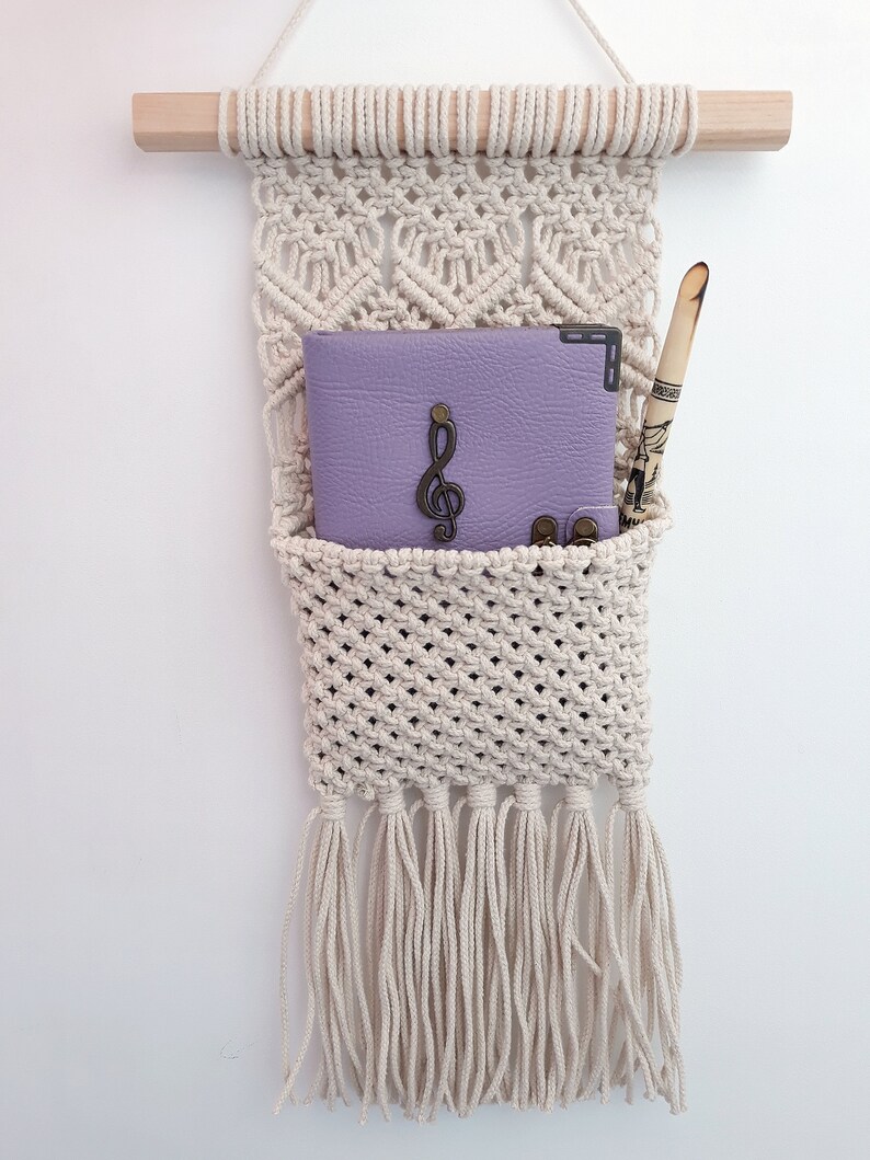 Macrame wall pocket Macrame wall hanging Pocket for letters | Etsy