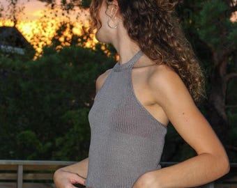 Halterneck top knitting pattern