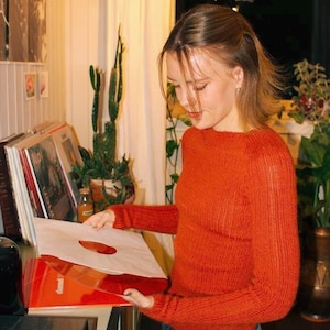 Patrón de jersey de punto elástico ajustado (lana)